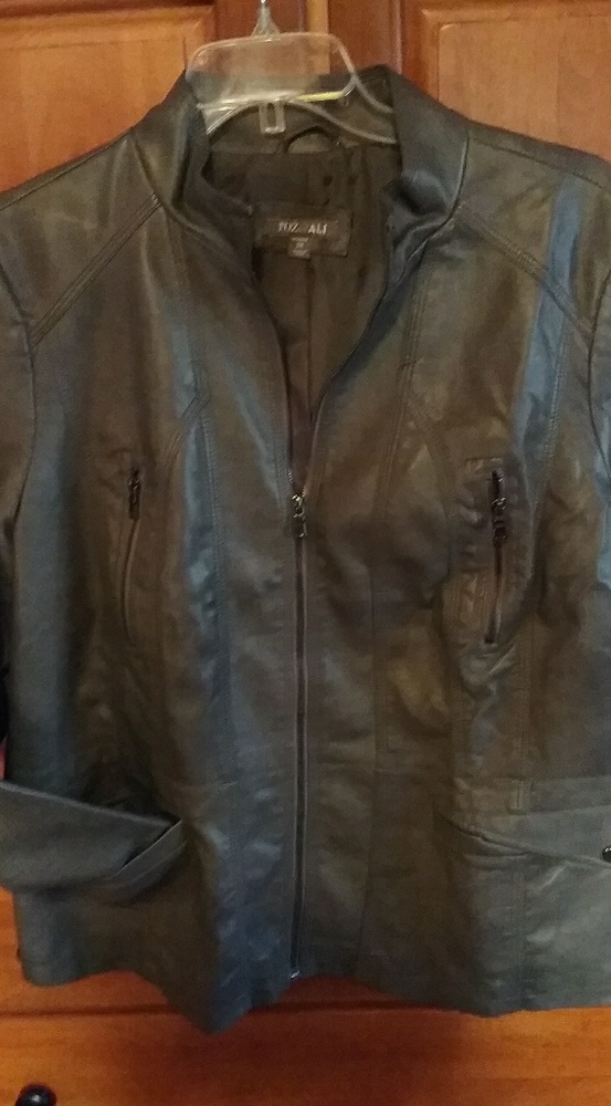 Faux Grey Leather Jacket